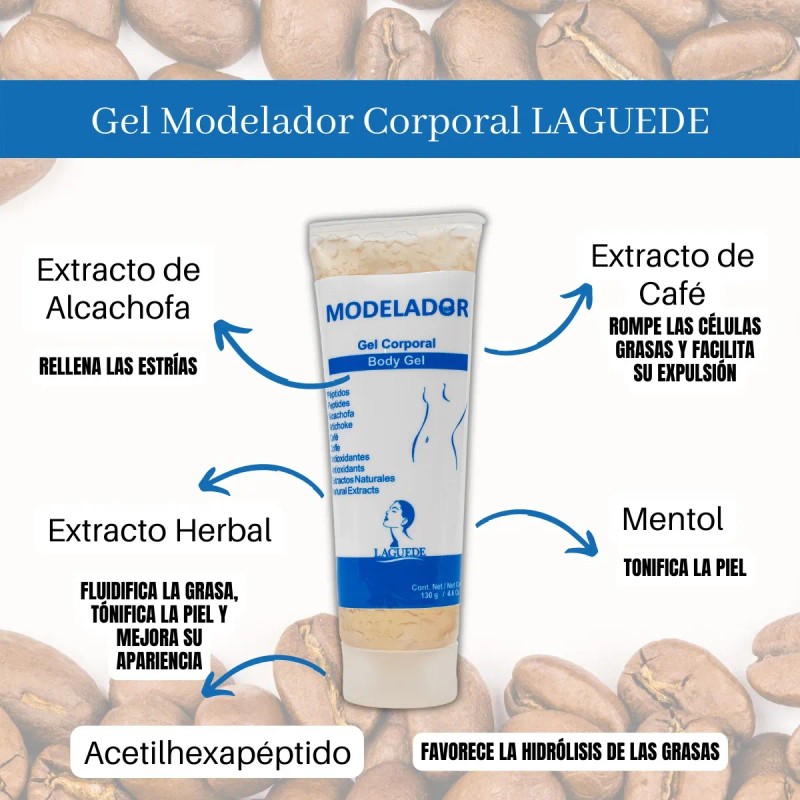 Gel Modelador Corporal, Tonifica, Rellena Estrías, Fludifica Café