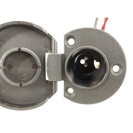 Pactrade Marine Boat 2-Prong Nylon Navigation Stern Light Pole Base Black Cover Socket Plug-in 3/4" Pole Flag Pole (Round - 90 Degrees)