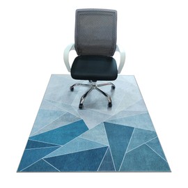 SAIKOOWA Office Chair Mat for Hardwood Floor,48"*60" Highly Premium Quality Rolling Office Mat- 3.86lbs Anti-Slip Chair Rug Mat for Low-Pile Carpet Office Home Laminate Floor Blue Grey