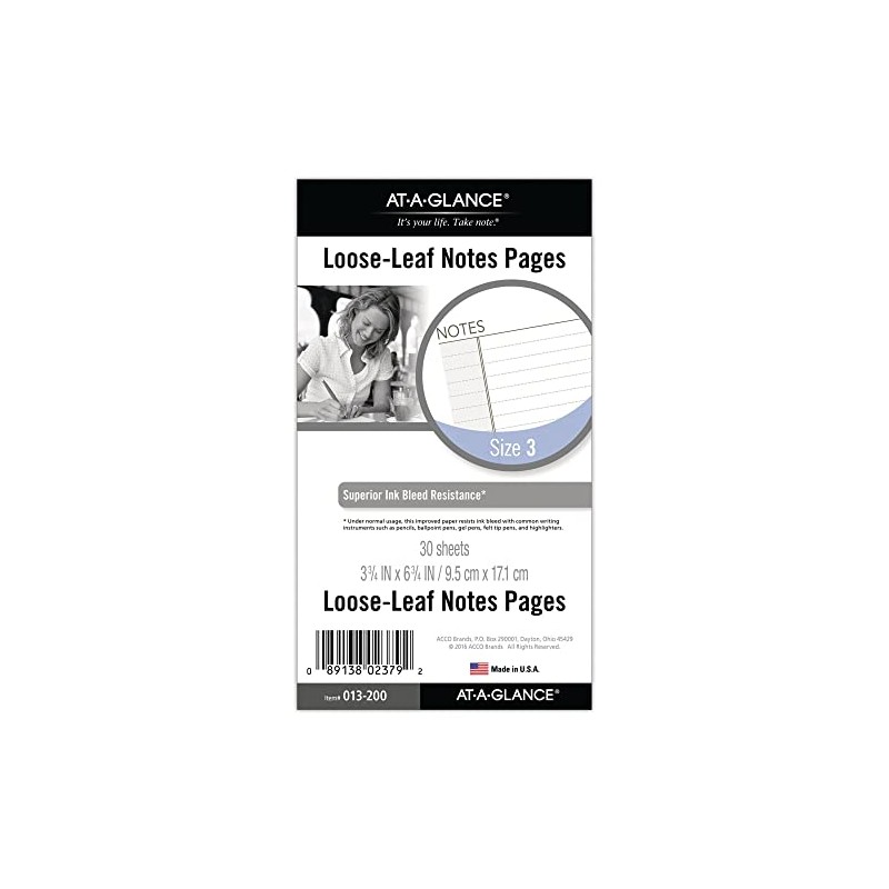 Day Runner Undated Planner Notes Refill, 3.75 x 6.75 Inches