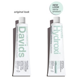 Davids Hydroxi Fluoride Free Nano Hydroxyapatite Toothpaste for Remineralizing Enamel & Sensitive Relief, Whitening, Antiplaque, SLS Free, Natural Peppermint, 5.25oz, Made in USA