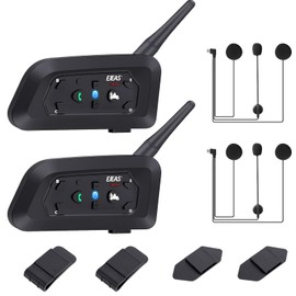 MIMIRACLE V6 Pro Motorcycle Helmet Bluetooth Headset, Up to 6 Riders 2-Way 1200M IP65 Waterproof Wireless Motorbike Communication System for Dirt Bike/ATV/Off Road