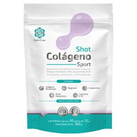 Fort Core - Shot Colágeno Sport Efervescente | Colágeno Hidrolizado + Ácido Hialurónico + Q10 + Astaxantina | 30 Sobres Sabor Frambuesa