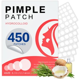 450 Pimple Patches for Face, Hydrocolloid Acne Patches for Zit Covers, Mighty Patch Acne Invisible Zit Patches for Face, 4 Sizes