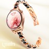 LYSANDRA Slim Gold Bands Adjustable Metal Chain Bracelet Strap Compatible