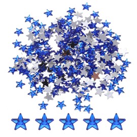 MECCANIXITY 200PCS Acrylic Star Rhinestone 6x6mm Flat Back Plastic Gems Jewelry Stickers for Craft Bead Face Painting Costume Jewelry Making, Sapphire Blue