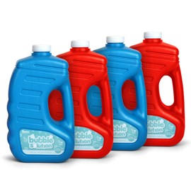 Darice Bubble Solution 4 Pack (256oz) Refill for Bubble Machines & Blowers - Easter, Weddings, Birthdays, Outdoor - 8 Big Bubble Wands Included - Non-Toxic Safe for Toddlers & Kids