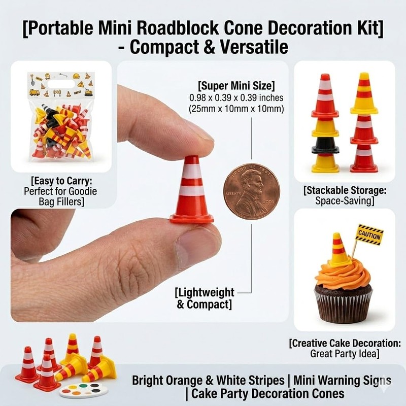 30pcs Mini Traffic Cones – Small Traffic Cones Plastic Mini