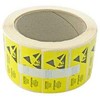 ESD Caution 25mm x 50mm Yellow Pre-Printed Labels - Pack
