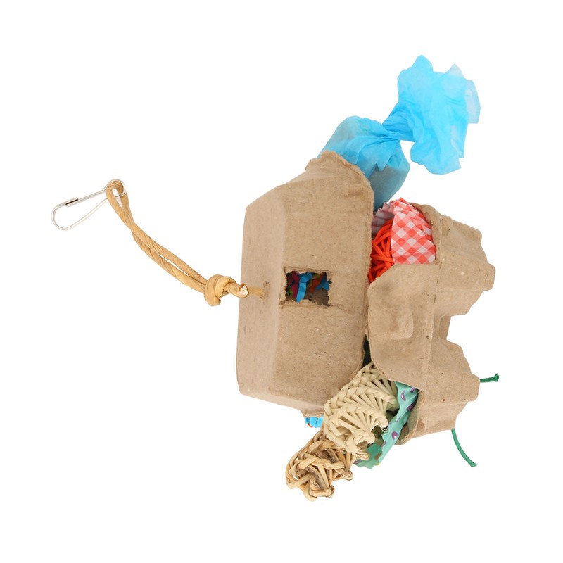 Bird Foraging Box Toys Fun Colorful Shredding Paper Sola Wood