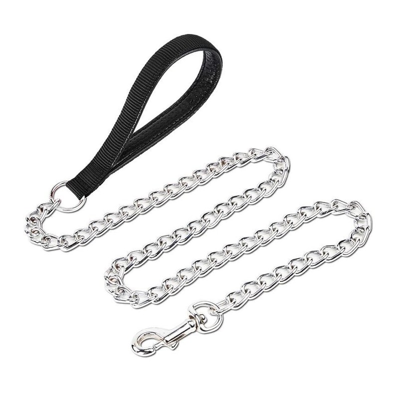 Metal Chain Dog Leash, 4FT/1.2M Heavy Duty Dog Chain Leash,