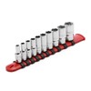 CASOMAN 10PCS 1/4"Drive 6 Pt. Mid-Length Socket Set, SAE, 3/16"