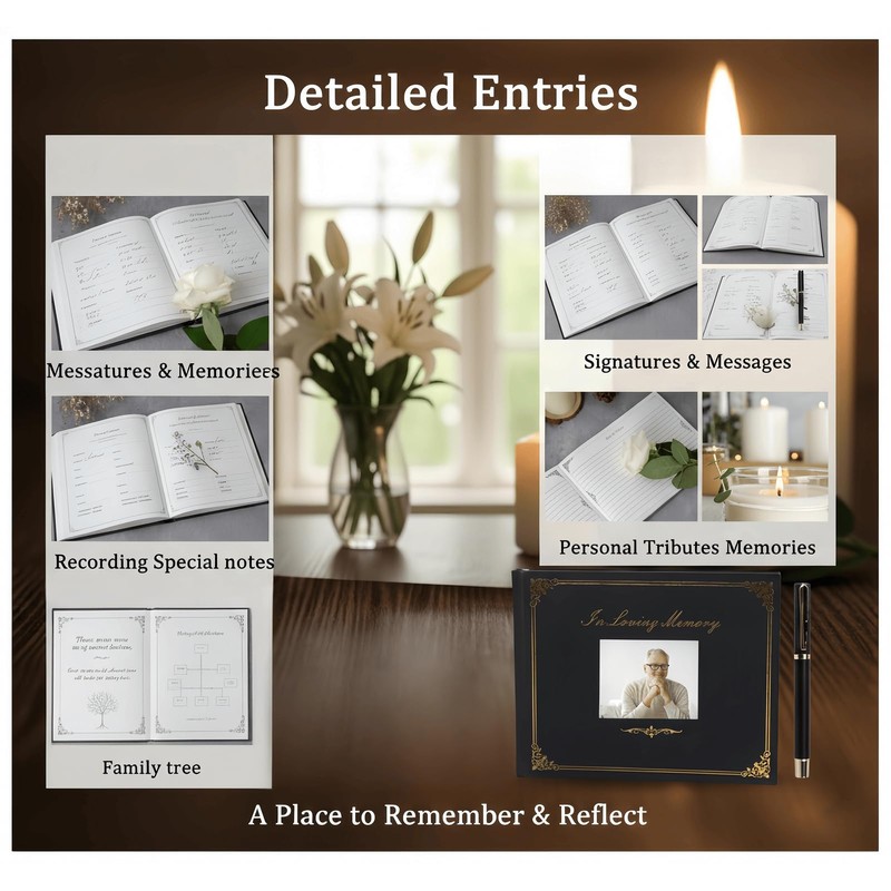 Funeral Guest Book for Memorial Service,in Loving Memory Guest Book