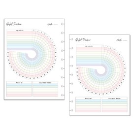 Color Habit Tracker Inserts for 9-Disc Discbound Planners Resolution Tracker, Habit Log, Habit Planner Fits 9-Disc (7 x 9.25 inches) Classic Happy Planner, NOTIQ Midi 9-Disc (L2), Ink (9-Disc Classic)