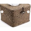 Square Rattan Tissue Box Cover (Whitewash)