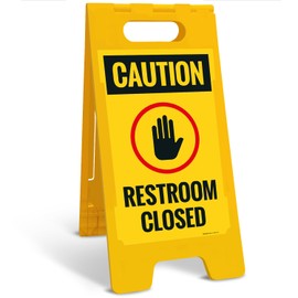 Restroom Closed Sidewalk Sign Kit, 10x16 Inches, with A Frame Stand, Made in USA