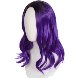 Linfairy Long Purple Blue Dyed Wig for Women Costume Party Wigs (Adult)