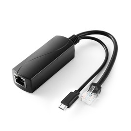 REVODATA 2.5G Micro USB PoE Splitter 5V/3A, PoE to Micro USB 5V/3A 15W Output, 2.5Gbps Ethernet Comply IEEE802.3af/at, Plug and Play for Smart Home