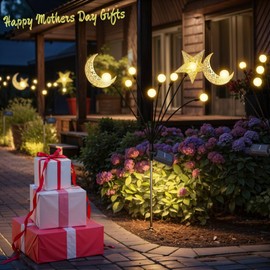 TAKE ME Solar Firefly Lights Garden Outdoor Decor Solar Pathway Lights Yard Paito Lights Motion Activated Big Bulb Solar Swaying Lights Garden Gifts (Warm White)