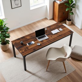 NicBex Corner Desk Home Office Desks Writing Desk Stand up Desk, Modern Simple Style 78.7" Wooden Table, Double Workstation for Home Bedroom, Easy Assembly, Rustic Brown