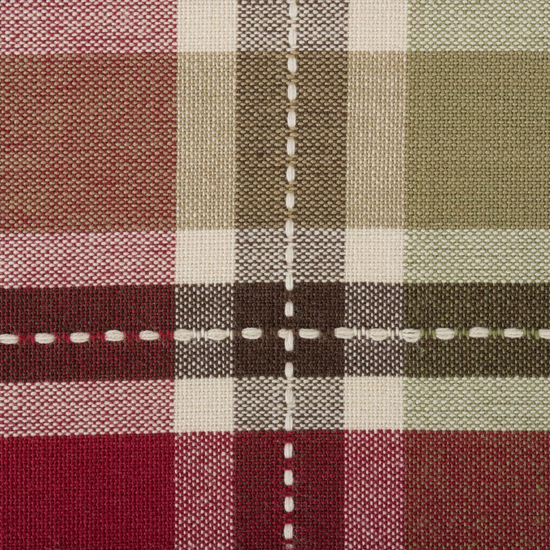 Contemporary Home Living 36" Burgundy and Green Rectangular Homespun Plaid