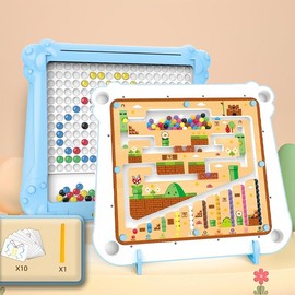 3-in-1 & 2-in-1 Montessori Magnetic Color & Number Maze, Educational Toy for Toddlers Ages 2-5, Fine Motor Skills Game, STEM Puzzle Learning Toy, Birthday Gift for Kids:_3-in-1