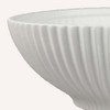 Benjara Zinia Decorative Bowl, Glossy White Ceramic Fluted Texture, 13
