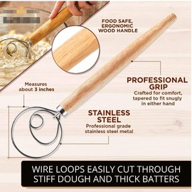 Rattan Bread Proofing Basket Set Sourdough Bannetons Proving Basket Bread Baking Mold Tools Fermentation Basket with Cloth Liner Dough Scraper Dough Whisk (Oval 10 inch)