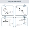 BRIGHT SHOWERS Brass Shower Arm Extender for Rain and Handheld
