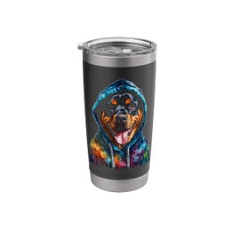 Rottweiler Hoodie Rottie Dog Colorful Funny Print Graphic Stainless Steel Insulated Tumbler