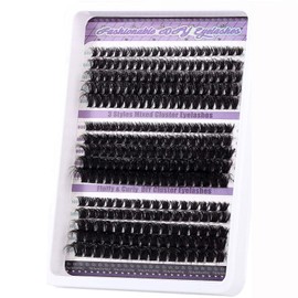 270Pcs Volume Cluster Lashes 100D+120D+150D 12-18mm Individual Eyelash Clusters Extensions False Eyelashes D Curl
