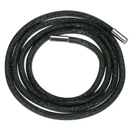 uxcell Rhinestone Tube Rope, 138cm Round Bling Diamond Tube String for DIY Hoodie Drawstring Sweatpants Belt Garment Accessories,Black Mesh Dark Green