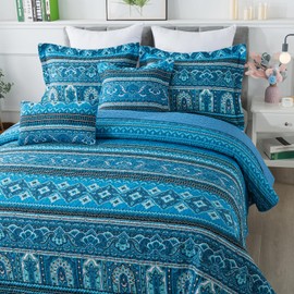 BEDIFANY Cotton California King Size Quilt Sets, Lightweight Overiszed King Bedspread Soft Quilted Reversible Boho Coverlets Set for Bed Decorations for All Seasons, 3 Pieces