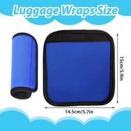 Neoprene Luggage Handle Wrap Grip, 8Pcs Luggage Handle Wraps Detachable Handle Covers Handle Identifier,Luggage Case Labels Stroller Luggage Handle Cover Suitcase Handle Wraps Luggage Handle Wrap