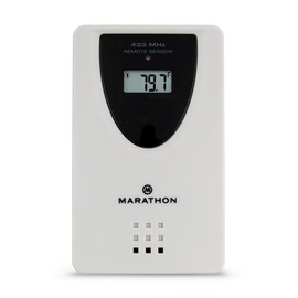 Marathon Replacement Remote Outdoor Sensor - Monitors Indoor & Outdoor Temperature in Celsius or Fahrenheit - Compatible with Model 27-FD Atomic Clock