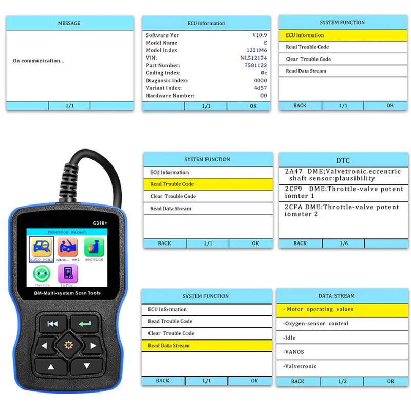 V11.7 Multi System Scanner 2.8in Color LCD Display 320x240 Pixel