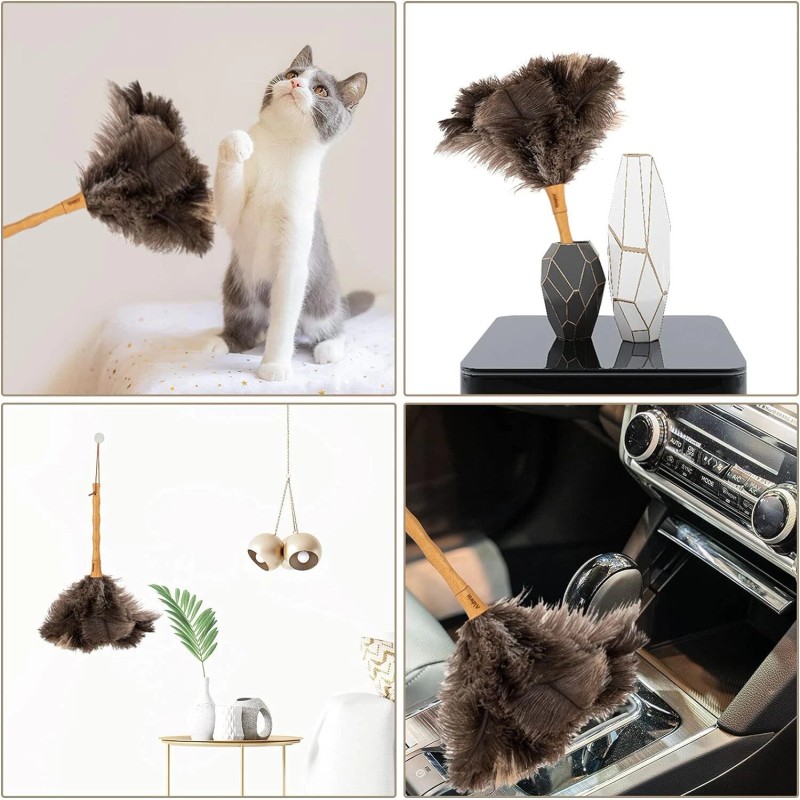 Aldwin 16 Inch Gray Ostrich Feather Duster For Eco-friendly Household