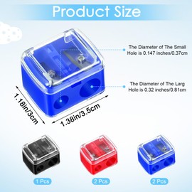 5 Pack Cosmetic Pencil Sharpener, Dual Hole Hand Makeup Pencil Sharpener for Lip Liner Eyeliner and Brow Pencils Travel-Friendly Cosmetic Manual Tools for Women Multi Colors