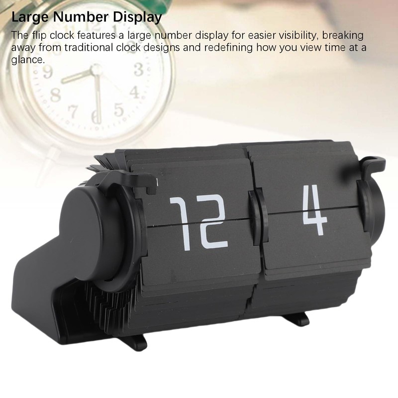 Automatic Flip Calendar Clock, Retro Mechanical Digital Desk Alarm Clock,