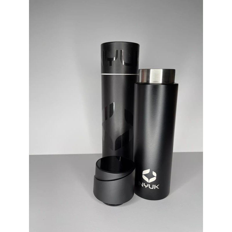 Nyuk UV C Sanitizing Self-Cleaning Water Bottle Insulated Black Thermo