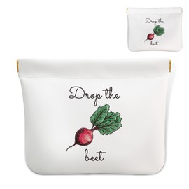 URMISU Funny Kitchen Puns Makeup Bag, Veggie Themed Leather Travel Makeup Pouch Cosmetic bags for Women, Birthday Gifts for Best Friend Woman, Small Cosmetic bag, 03