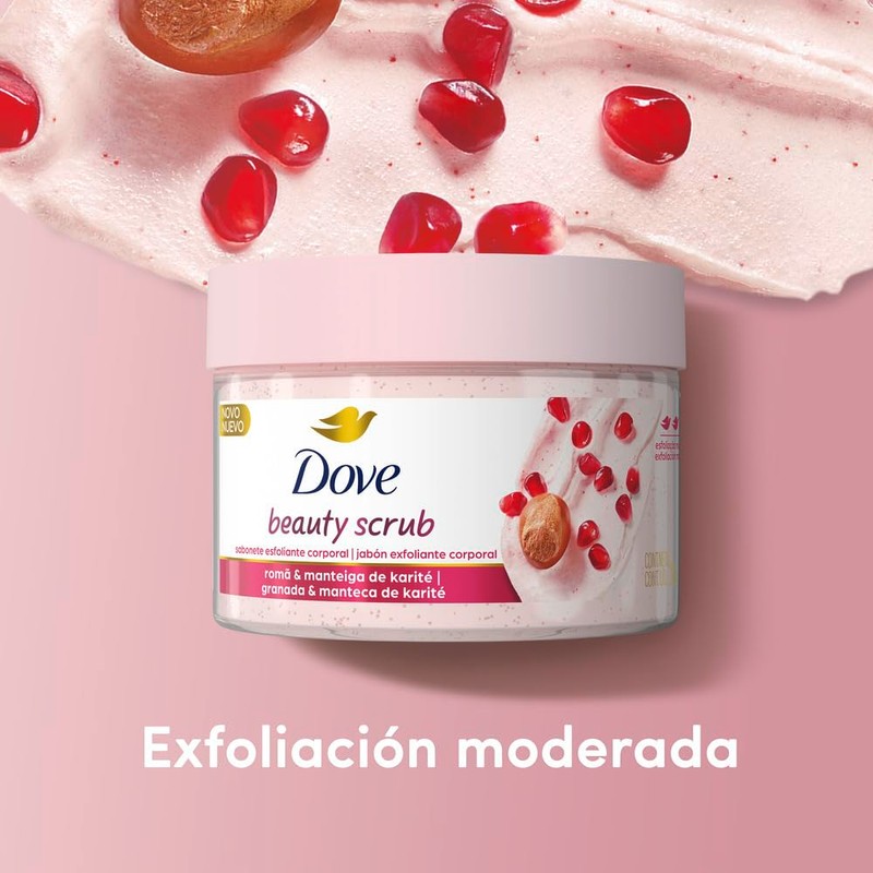 DOVE Beauty Scrub Jabón Exfoliante Corporal Granada y Manteca de