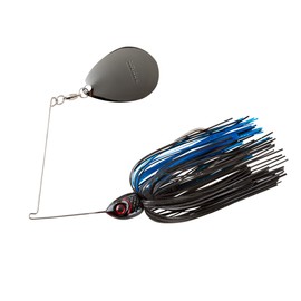 BOOYAH Moontalker Spinner-Bait Bass Fishing Lure, Black/Blue, 1/2 oz