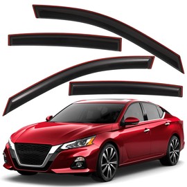 Lightronic WV194205 in-Channel Side Window Deflectors & Visors Vent Rain Guard, Dark Smoke, 4-Pieces Set, Fits 2019-2024 Nissan Altima