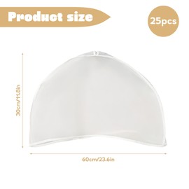 25 Pcs Shoulder Covers for Hanging Clothes 24 x 12 x 2 Inches Plastic Hanger Garment Dust Covers Breathable Protectors with 2" Gusset for Closet Storage Suit, Coats, Jackets, Dress, Reusable
