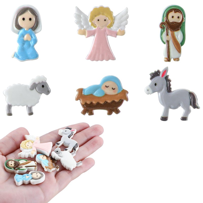 Cinnvoice 60 Pcs Christmas Nativity Sets for Crafts Mini Nativity
