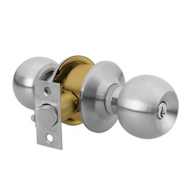 Hermex Basic BAL-CM-RP, Cerradura de pomo tipo esfera para recámara, mecanismo cilíndrico, cromo mate