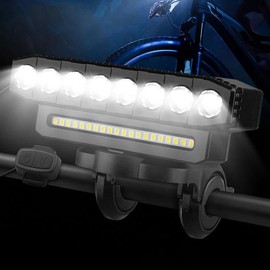 500 Lumens Bike Lights,8 LED USB Rechargeable Bicycle Light 6 Modes,Super Bright Bike Lights for Night Riding,Bike Headlight , Horn Mount e bike - Color: 5LED