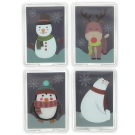 Hand Warmer Pocket Warmer Sets Reusable, Heat Pad for Cold Days and for Travel, Heat Bending Cushion with Great Designs (Set of 4 Winter Friends)