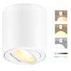 GeyouLux LED Surface-Mounted Spotlights, Dimmable, Diameter 80 x 84 mm,